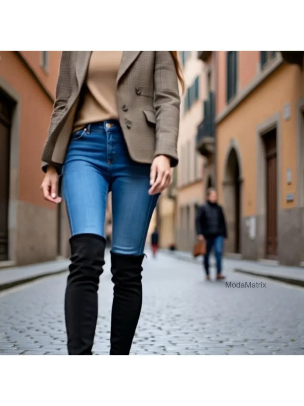 Over the Knee Boots Thigh High Faux Suede Block Heel Pointed Toe Winter Comfort